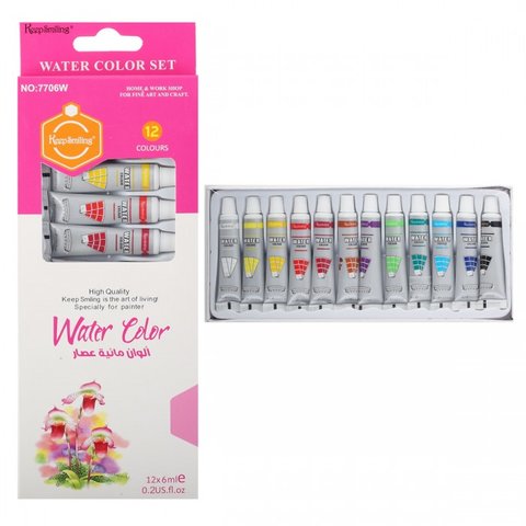 краски художественные акварельные набор 12 цветов туба 6мл КОКОС