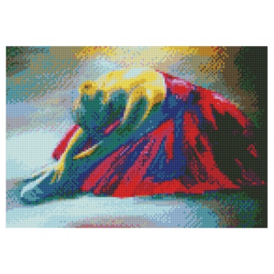 алмазная мозаика на подрамнике Балерина в красном платье 30х40см ST591