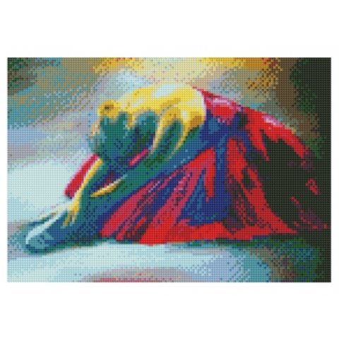 алмазная мозаика на подрамнике Балерина в красном платье 30х40см ST591