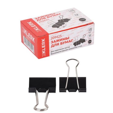зажим для бумаг 32мм черный 209425/224608
