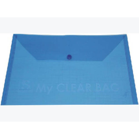 папка-конверт на кнопке А4 MyClearBag прозрачная ассорти 0.18мм /209-1/058000200
