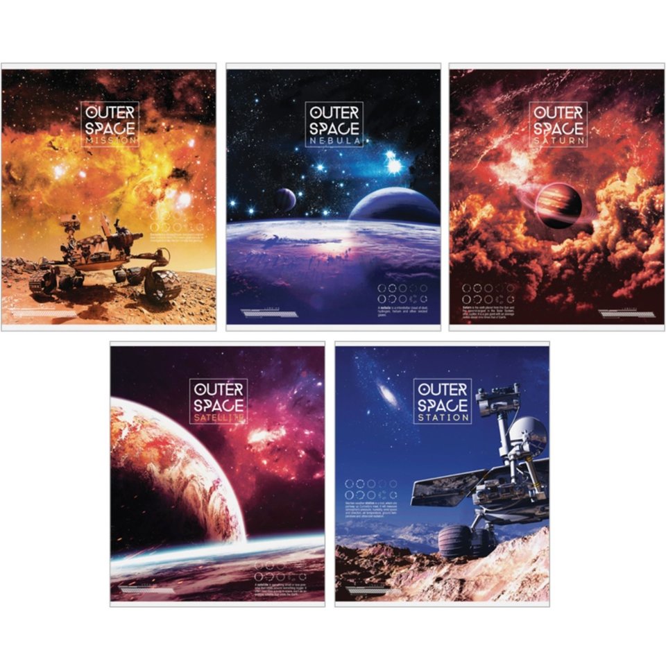 тетрадь 48 листов Техника Outer space в клетку