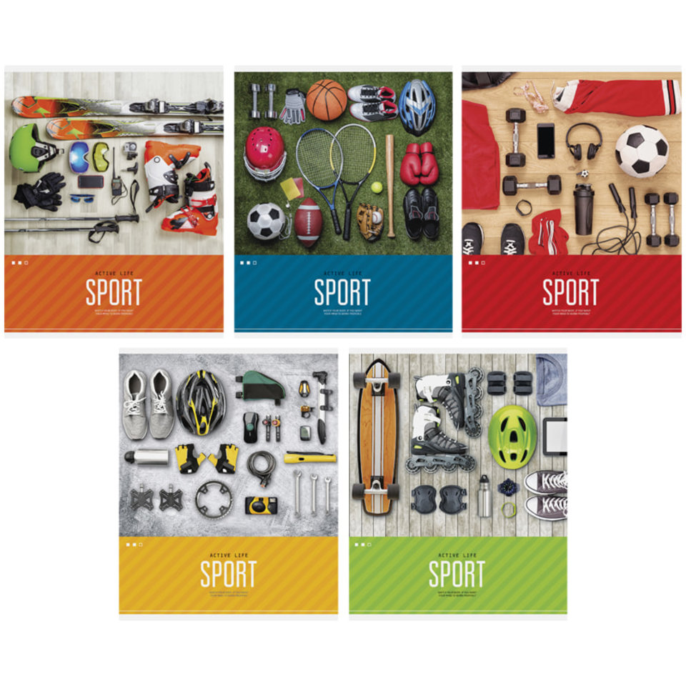 тетрадь 48 листов Увлечения Active life в клетку