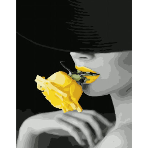 картина по номерам Девушка с желтой розой 40х50см PK51004