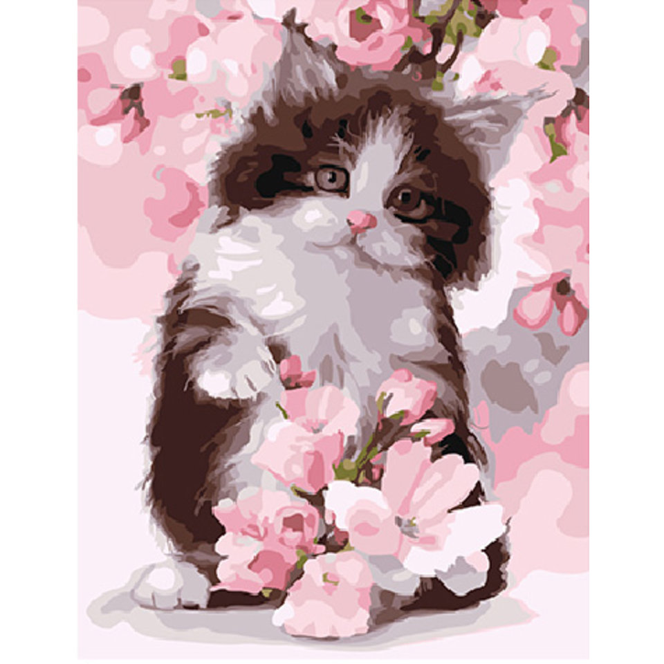 картина по номерам Весенний котенок 40х50см GX24603