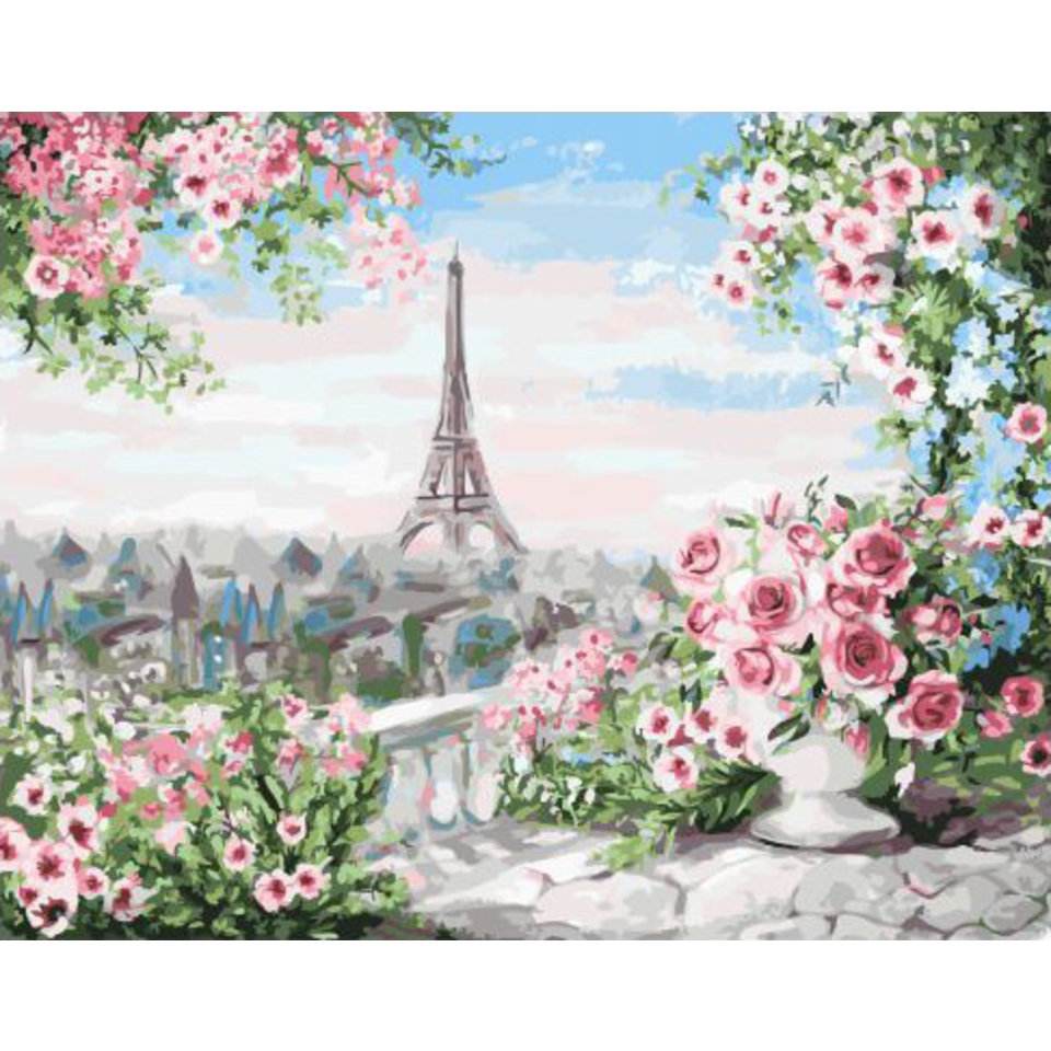 картина по номерам Вид из парижского сада 40х50см GX31675
