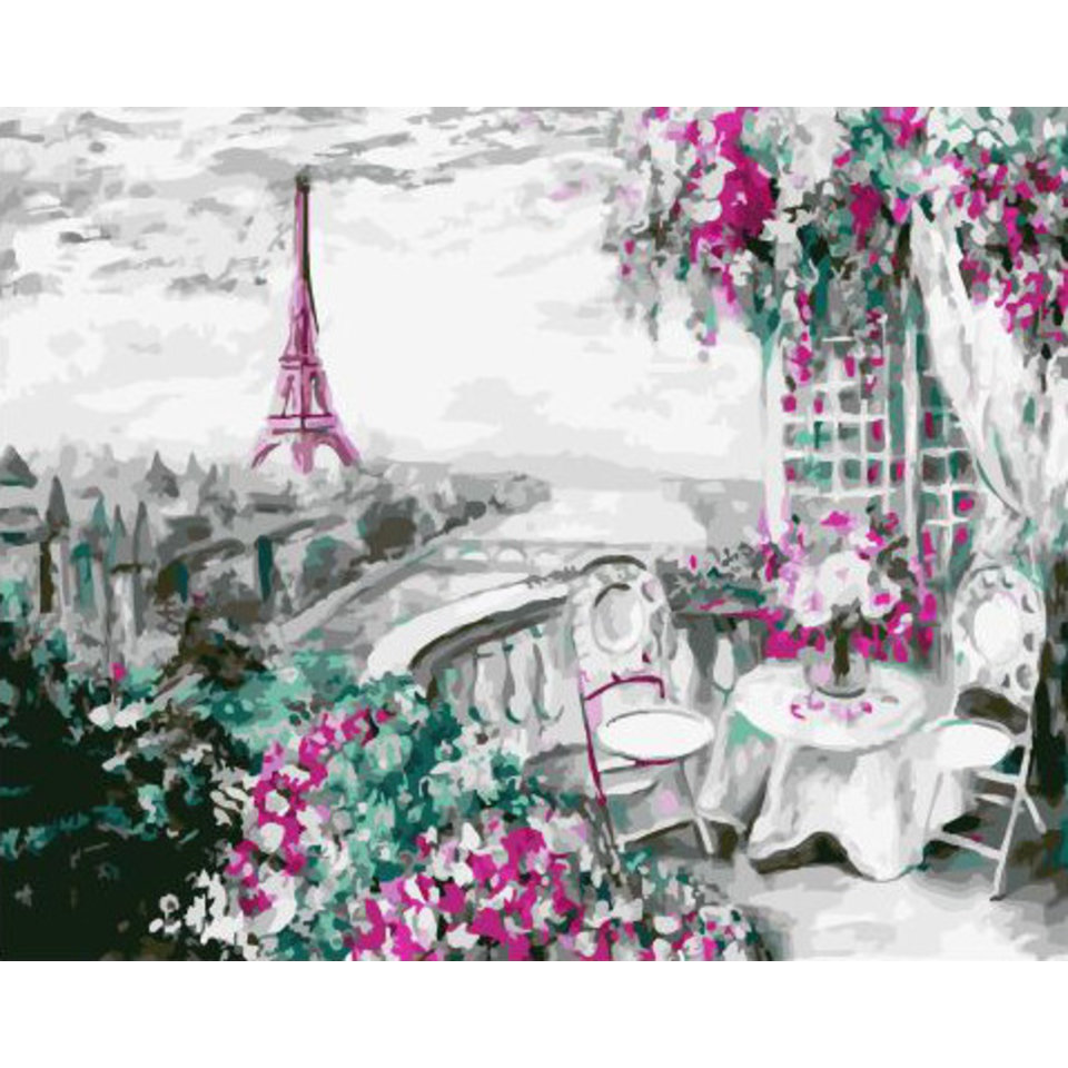 картина по номерам Парижский балкончик 40х50см GX32751