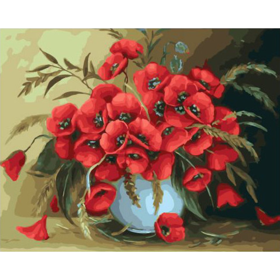 картина по номерам Овес и маки 40х50см GX32914