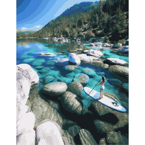 картина по номерам На озере Тахо 40х50см GX28229