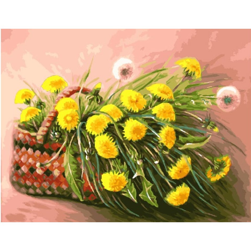 картина по номерам Одуванчики в корзинке 40х50см PK22063