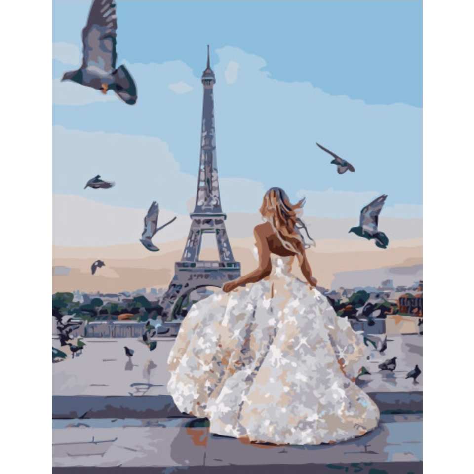 картина по номерам Парижская невеста 40х50см PK51044