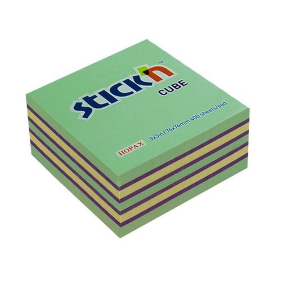 бумага с липким слоем 76х76мм 100л 4 цвета неон/пастель 3000500