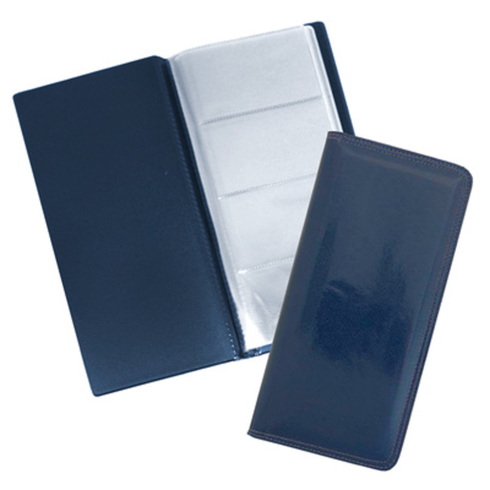 визитница 128 карточек кожзам с кнопкой синяя INDEX ICC128 12865