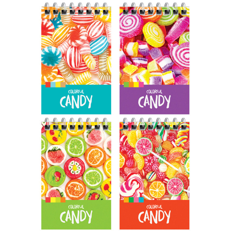 блокнот А7 40 листов Леденцы Colorful candy на гребне 24232 (276077)