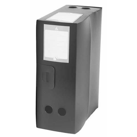 короб архивный А4 120мм пластик 1мм вырубной замок черный BA1200 816196