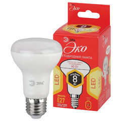 лампа светодиодная 8Вт ЭРА LED smd R63-8w-827-E27 ECO