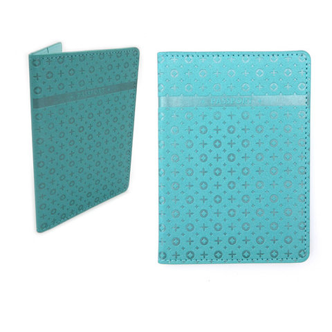 обложка для паспорта Passport голубой мерцающий CB-400