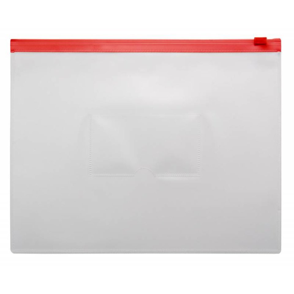 папка-пакет на молнии А5 с карманом 0.15мм BPM5A 816733 красная