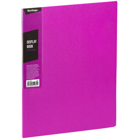 папка с файлами А4 20 вкладышей ColorZone розовая 14мм 600мкм карман, корешок AVp_20613 274774