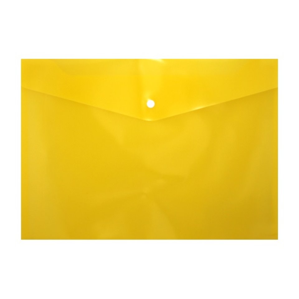 папка-конверт на кнопке А4 0.18мм deVente 3071409 желтая прозрачная