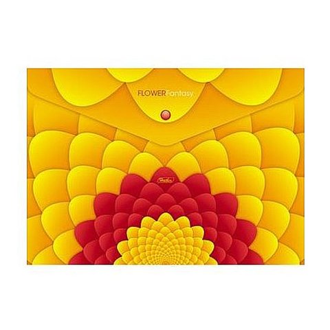 папка-конверт на кнопке А4 с рисунком Flower Fantasy AKk4_15820/045006