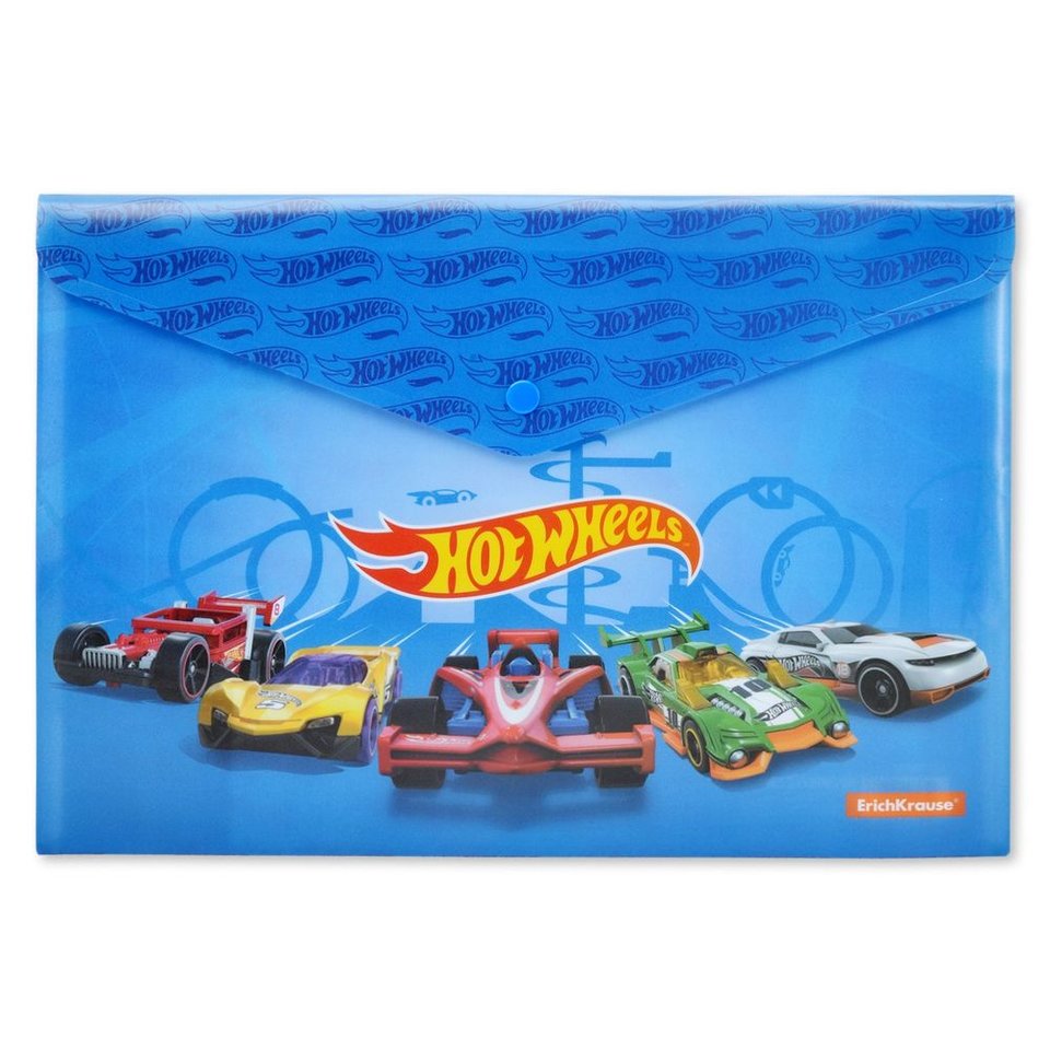 папка-конверт на кнопке А4 с рисунком Hot Wheels 45152
