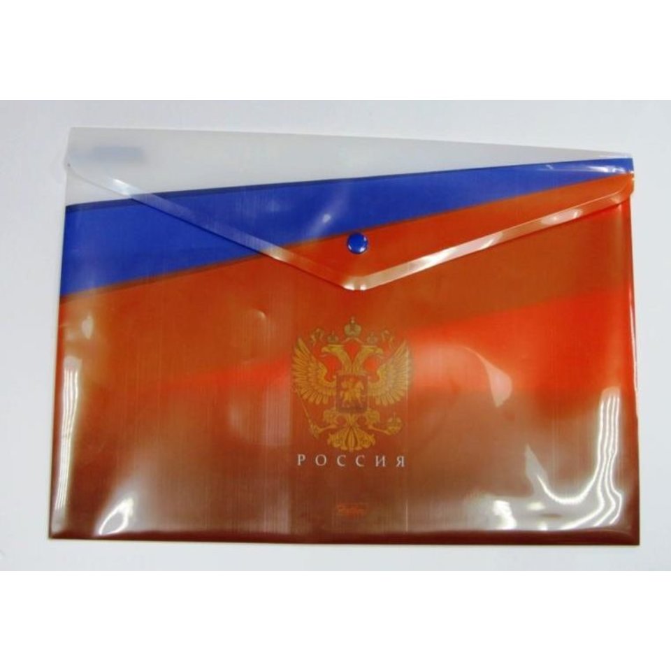 папка-конверт на кнопке А4 с рисунком Триколор AKk4_10462/045009