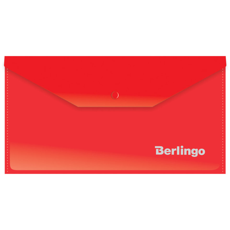 папка-конверт на кнопке С6 непрозрачная 0,18мм AKk_06303 красная