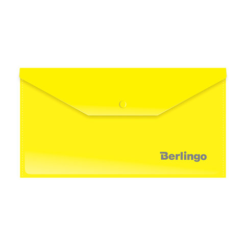 папка-конверт на кнопке С6 непрозрачная 0,18мм AKk_06305 желтая