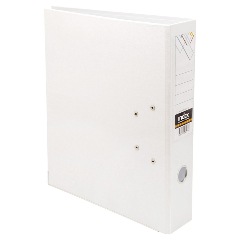 папка-регистратор А4 2 кольца 8см бумвинил с окантовкой IND 8/24 PVC New белая