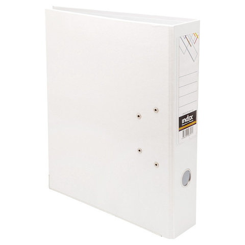 папка-регистратор А4 2 кольца 8см бумвинил с окантовкой IND 8/24 PVC New белая