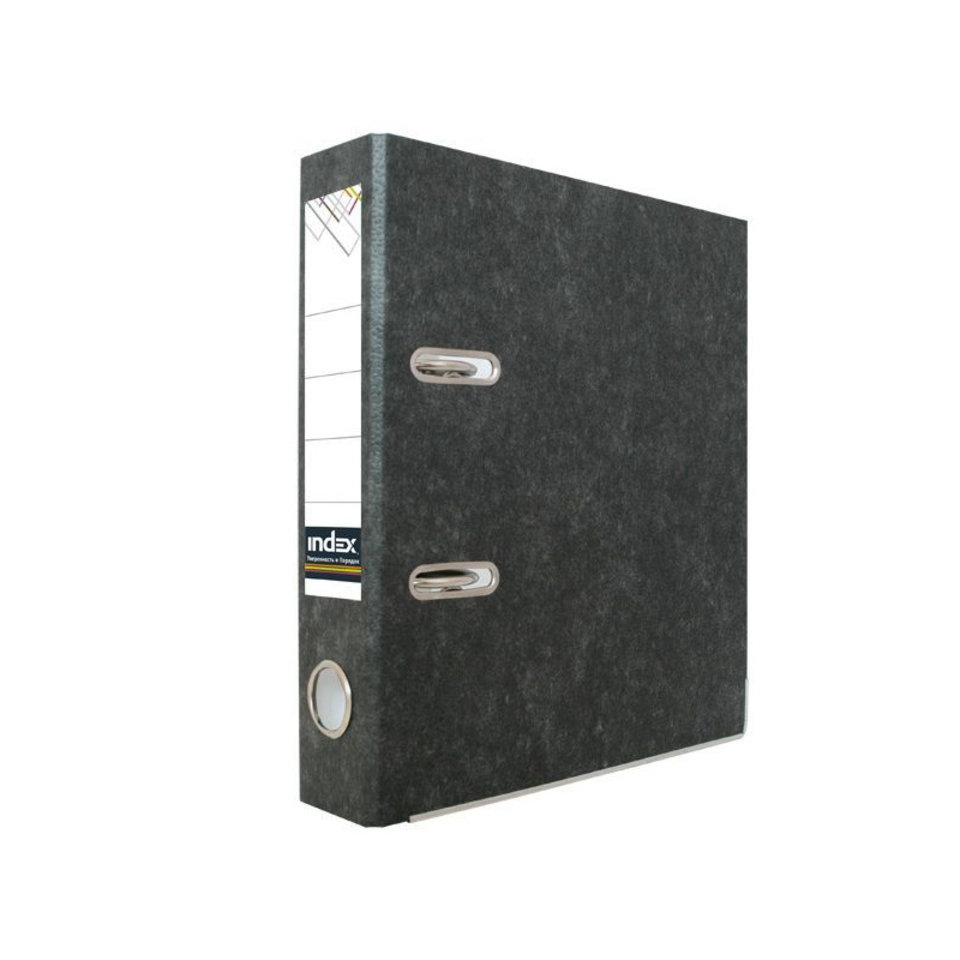 папка-регистратор А5 2 кольца 5см мрамор корешок с окантовкой IND OKT V 5/C06318 черная