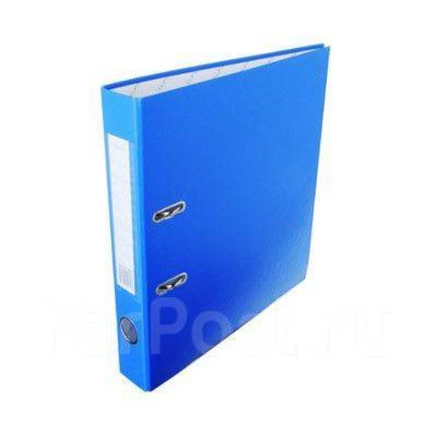 папка-регистратор А4 2 кольца 5см бумвинил без окантовки карман 834301 голубая