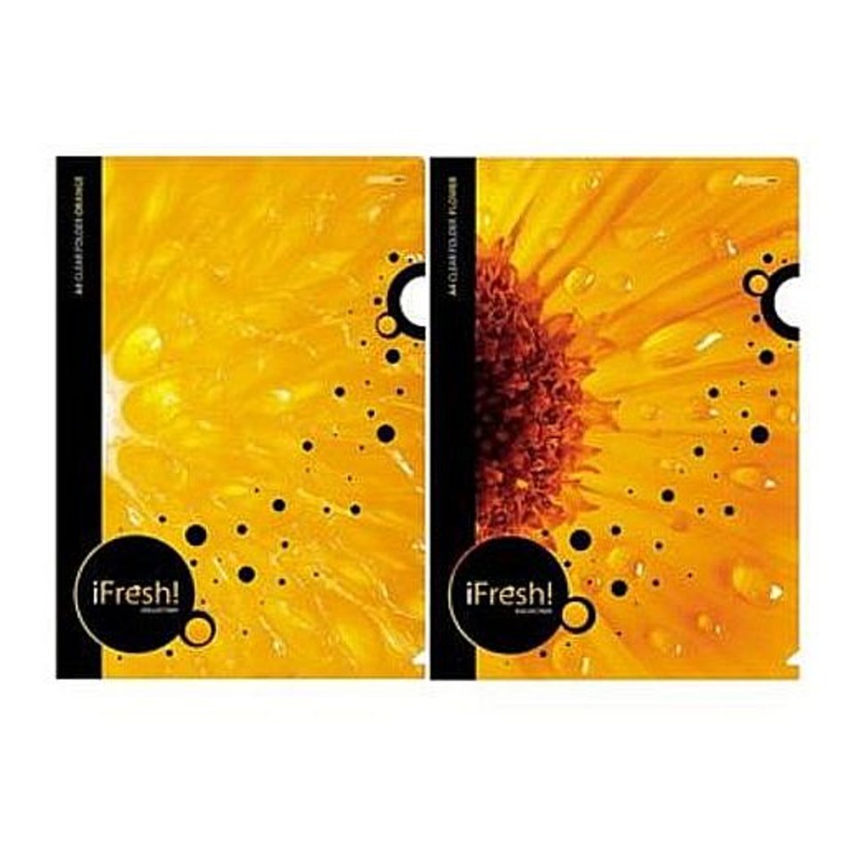 папка-уголок А4 0.15мм с рисунком IFRESH 031063 желтая