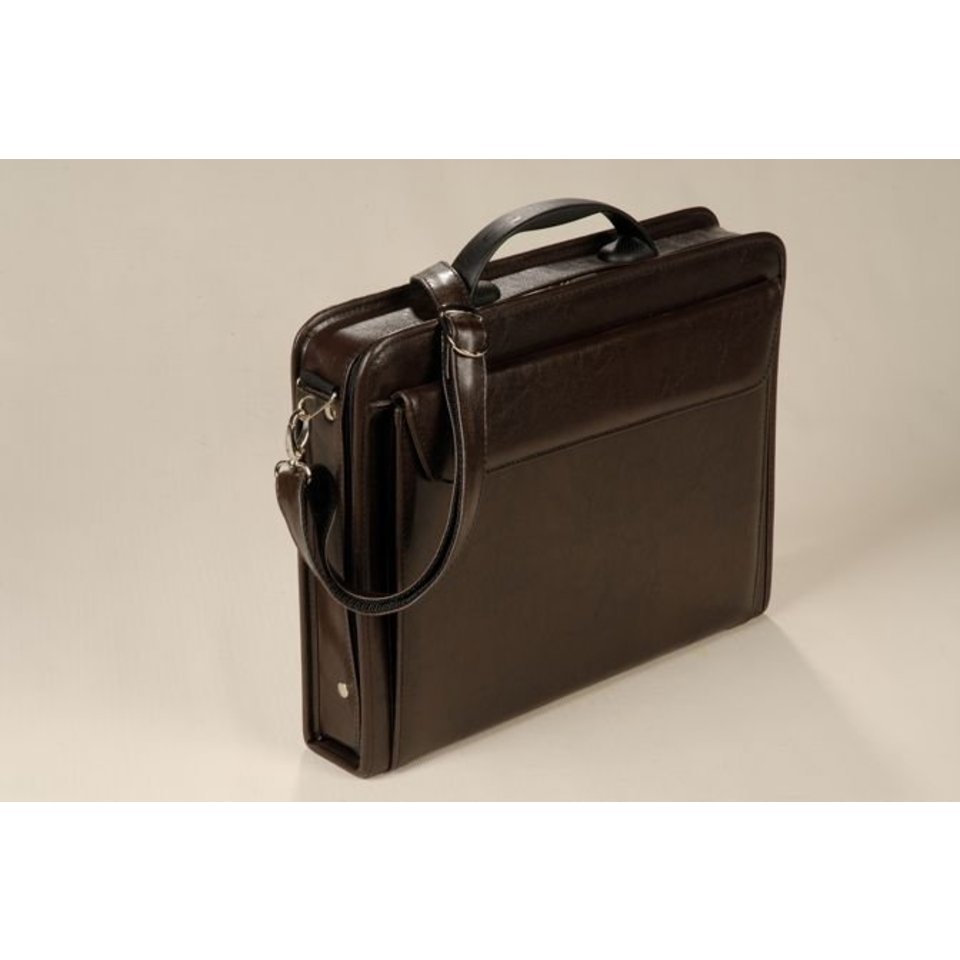 портфель деловой Паритет с ручкой черный кожзам 380х290мм 892