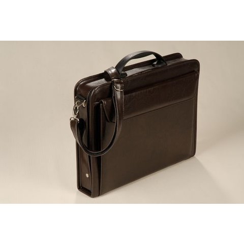 портфель деловой Паритет с ручкой черный кожзам 380х290мм 892