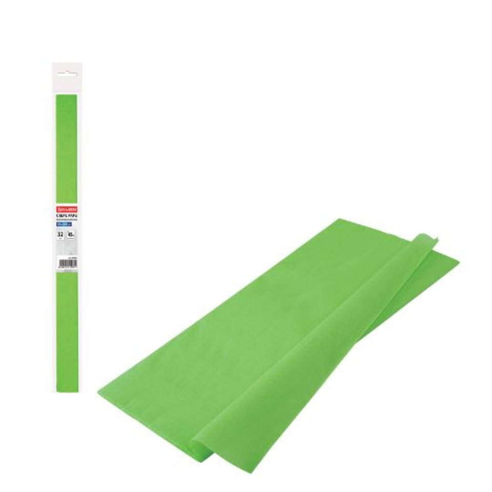 цветная бумага креповая 50х250см светло зеленый 126536/43983