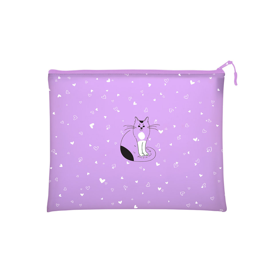 папка для тетрадей А4 на молнии Котик 14-004/06