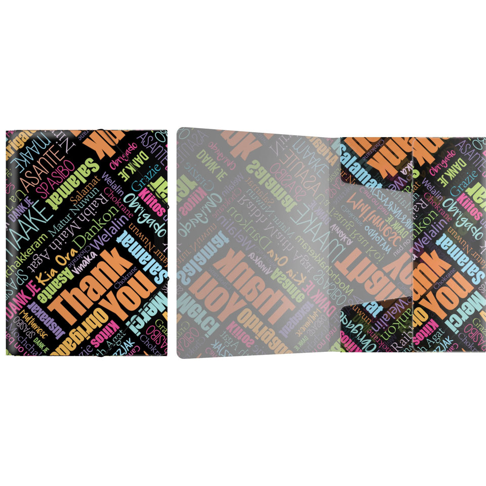 папка на резинке А4 пластик Thank you ErKrause /45370