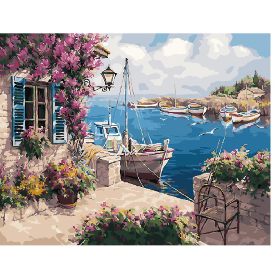 картина по номерам Летний причал 40х50см GX29487