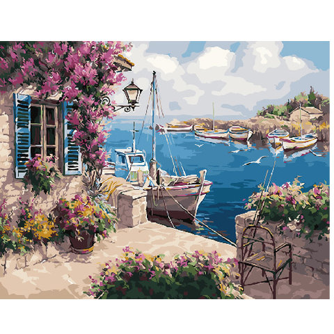 картина по номерам Летний причал 40х50см GX29487