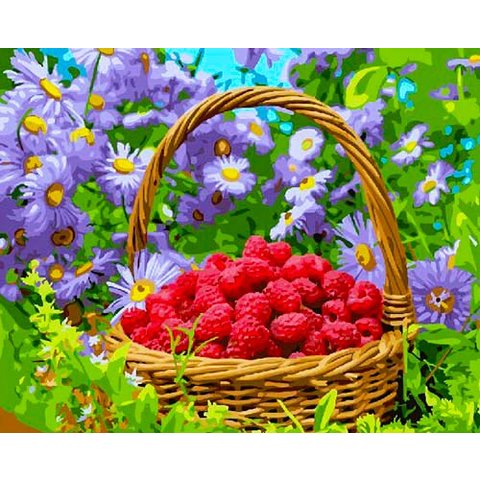 картина по номерам Лукошко малины 40х50см GX23737