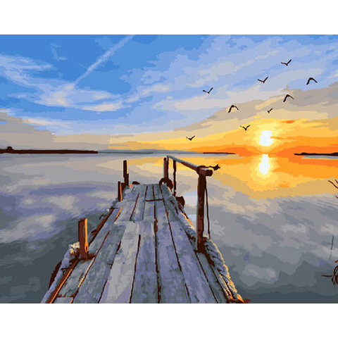 картина по номерам Рассвет на причале 40х50см GX23810