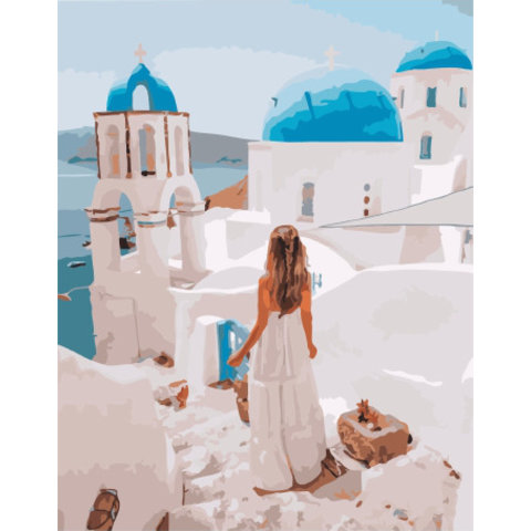 картина по номерам Санторини 40х50см PK38076