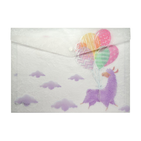 папка-конверт на кнопке А4 Лавадовые ламы 2 вида в ассортименте 14-036/02