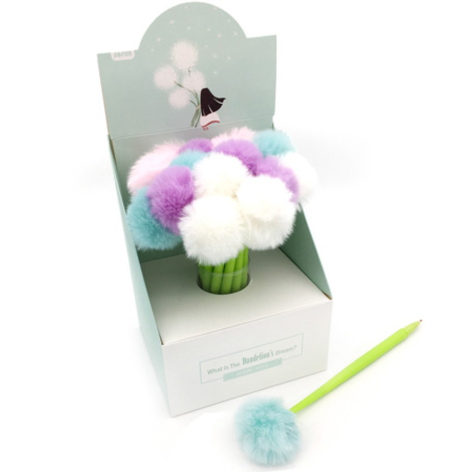 ручка Цветок с помпоном 4 вида в ассортименте CC-70