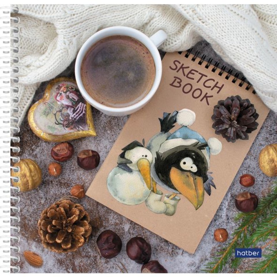 скетчбук А5 80 листов Забавная ворона на гребне 20801 (060682)