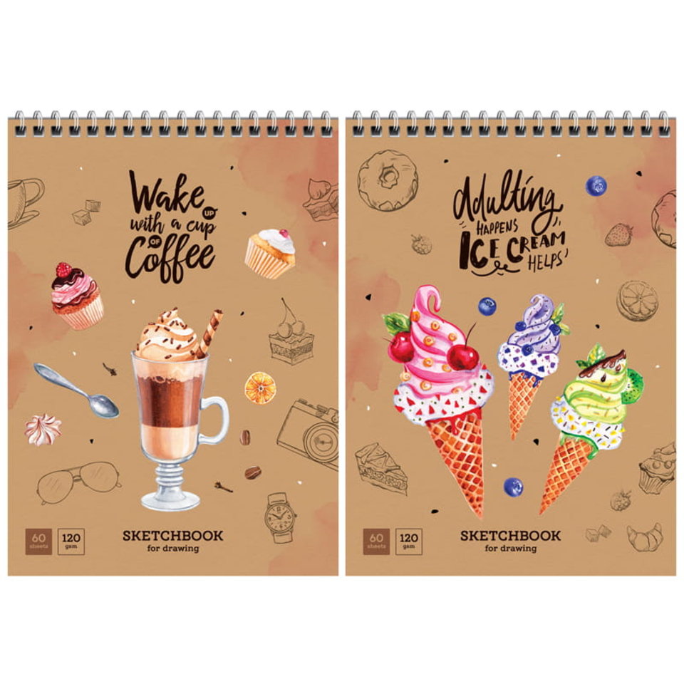 скетчбук А5 60 листов Сладкая жизнь 120г/м2 на гребне 28237 (288650)