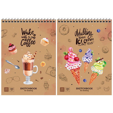 скетчбук А5 60 листов Сладкая жизнь 120г/м2 на гребне 28237 (288650)