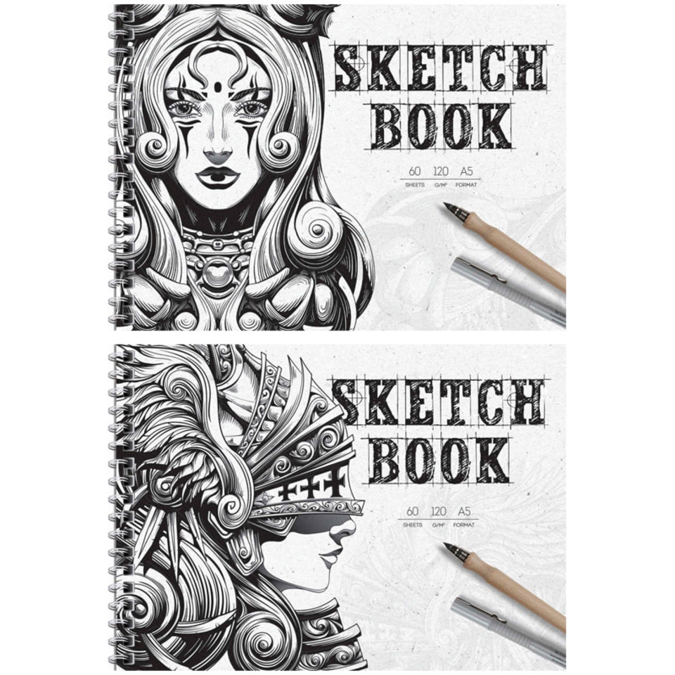 скетчбук А5 60 листов Graphic arts 120г/м2 на гребне 22210 (269549)